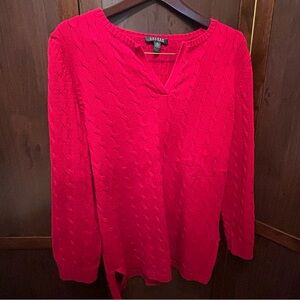 Women’s 1X Plus Ralph Lauren V-Neck Red Sweater